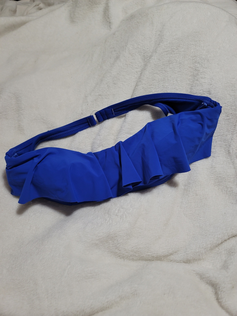 No Boundaries Royal Blue Ruffle Bandeau Bikini‎ Top